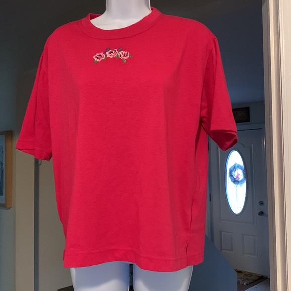 Fuchsia Top with Floral Embroidery by Diversity Sport - Picture 2 of 6